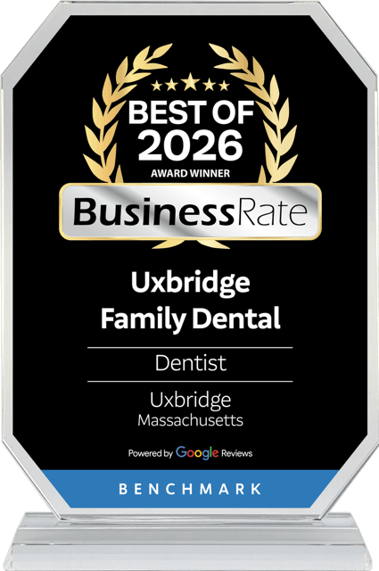 Best of 2026 Award Winner - Uxbridge Family Dental, Uxbridge Massachusetts, powered by Google Reviews
